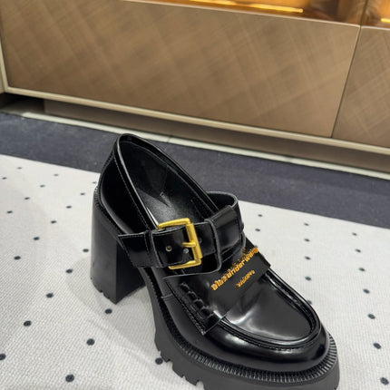 CARTER HIGH-HEEL LOAFER 85MM IN BLACK CALFSKIN