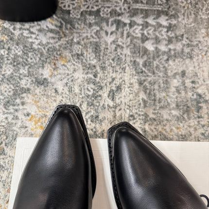 CELINE 26S ANKLE BOOTS 55 MM IN BLACK CALFSKIN