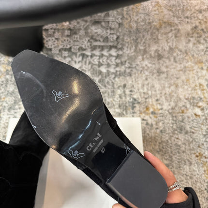 CELINE 26S ANKLE BOOTS 55 MM IN BLACK SUEDE