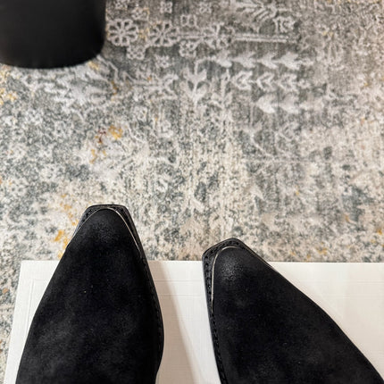 CELINE 26S ANKLE BOOTS 55 MM IN BLACK SUEDE