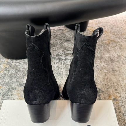 CELINE 26S ANKLE BOOTS 55 MM IN BLACK SUEDE