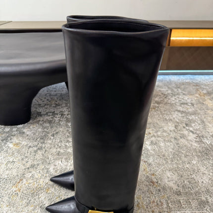 BALMAIN 26S BOOT 85 MM IN BLACK CALFSKIN