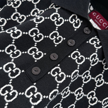 GUCCI 26S SHORT-SLEEVE KNIT POLO SHIRT 248