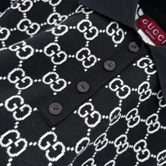 GUCCI 26S SHORT-SLEEVE KNIT POLO SHIRT 248