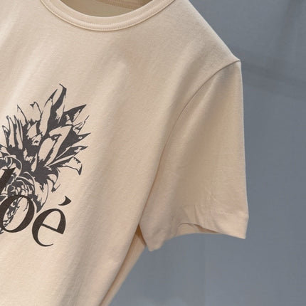 CHLOE CREWNECK T-SHIRT IN WHITE COTTON