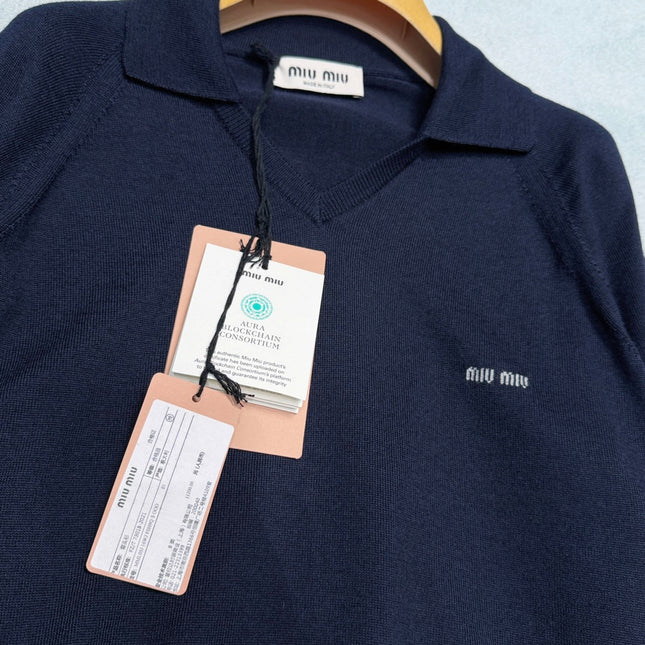 MIUMIU 26S LONG SLEEVE POLO SHIRT 907