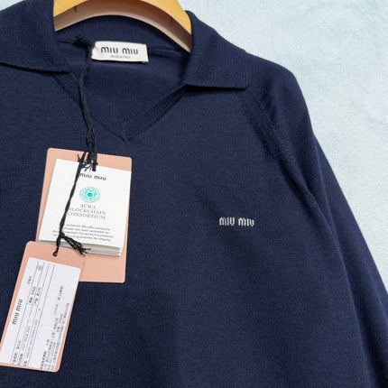 MIUMIU 26S LONG SLEEVE POLO SHIRT 907