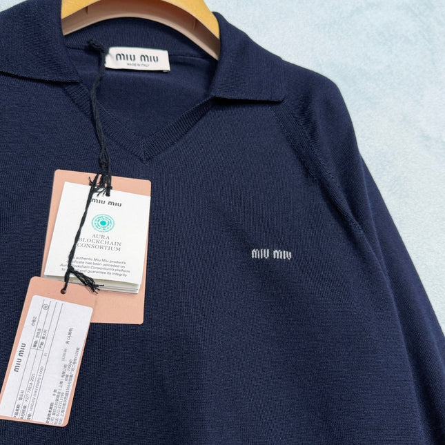 MIUMIU 26S LONG SLEEVE POLO SHIRT 907