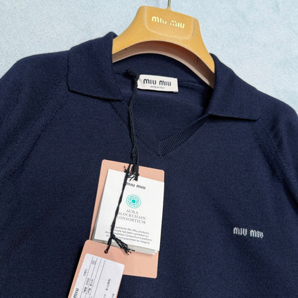 MIUMIU 26S LONG SLEEVE POLO SHIRT 907