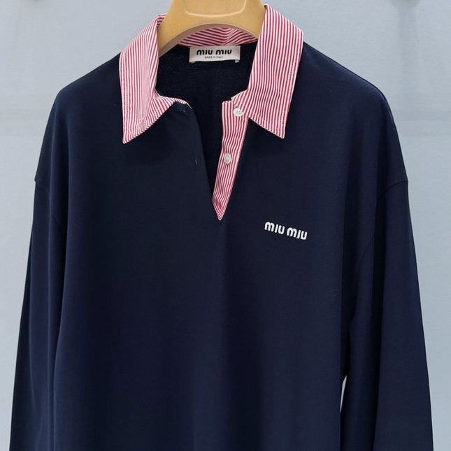 MIUMIU 26S LONG SLEEVE POLO SHIRT 896