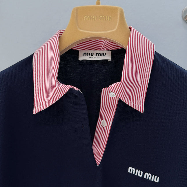 MIUMIU 26S LONG SLEEVE POLO SHIRT 896