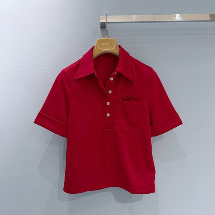 MIUMIU 26S SHORT-SLEEVE POLO T-SHIRT STYLE 1101