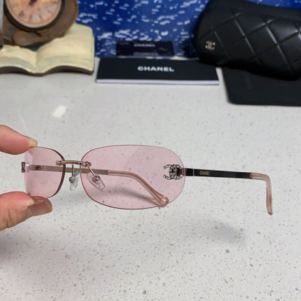 CHANEL RECTANGLE SUNGLASSES PINK IN METAL 948114