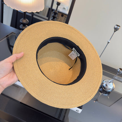 MIUMIU FLAT-BRIM STRAW HAT STYLE 15