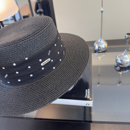 MIUMIU FLAT-BRIM STRAW HAT STYLE 14