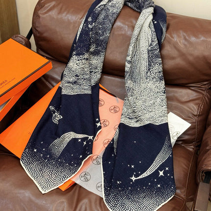 HERMES 25S SCARF 140 IN SILK CASHMERE 987418
