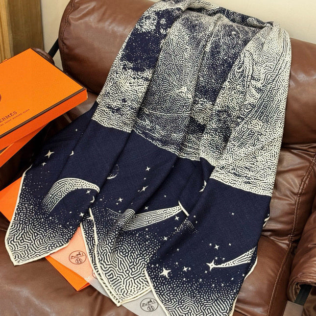 HERMES 25S SCARF 140 IN SILK CASHMERE 987418