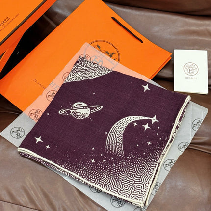 HERMES 25S SCARF 140 IN SILK CASHMERE 987419