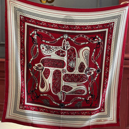 HERMES 25S SCARF 140 IN SILK CASHMERE 991679