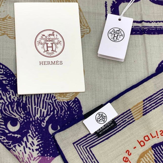 HERMES 25S SCARF 137 IN SILK CASHMERE 991688