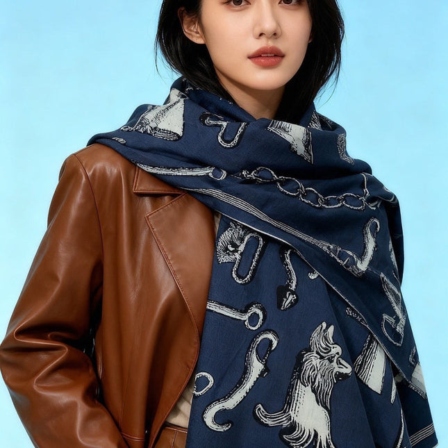 HERMES 25S SCARF 137 IN SILK CASHMERE 991690