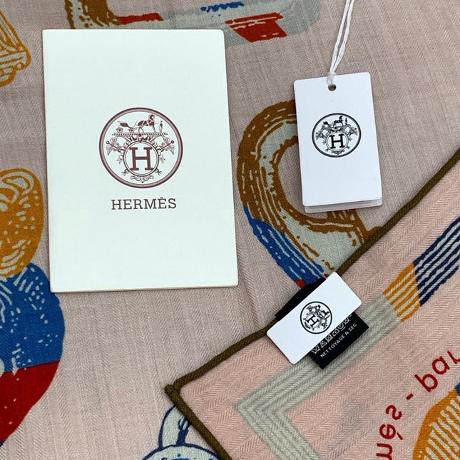 HERMES 25S SCARF 137 IN SILK CASHMERE 991691