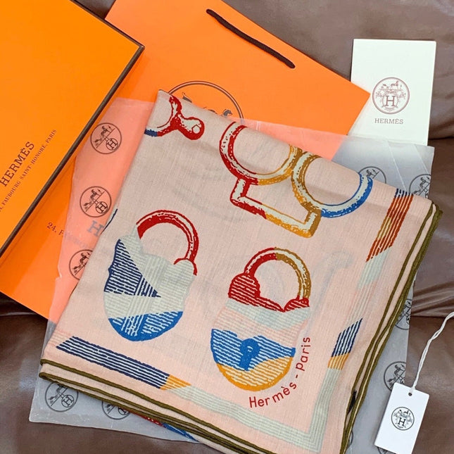 HERMES 25S SCARF 137 IN SILK CASHMERE 991691