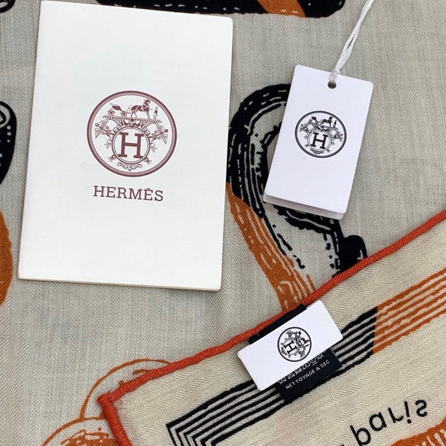 HERMES 25S SCARF 137 IN SILK CASHMERE 991692
