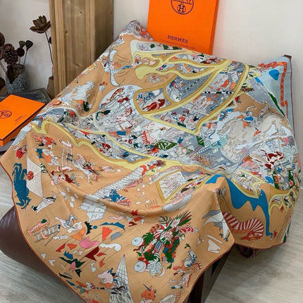HERMES 26S SCARF 135 IN CASHMERE AND SILK 304246