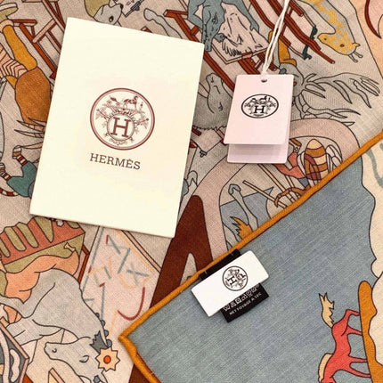HERMES 26S SCARF 135 IN CASHMERE AND SILK 304250