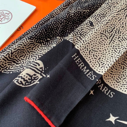HERMES 26S SCARF 140 IN CASHMERE AND SILK 304678
