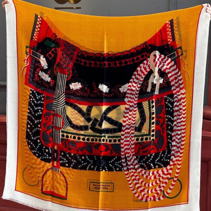 HERMES 26S LONG SCARF 200 IN CASHMERE AND SILK 306083