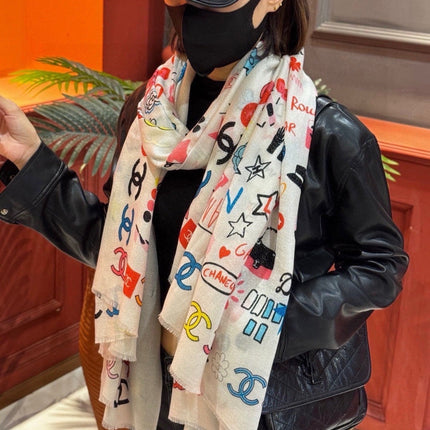 CHANEL 26S SCARF 200 IN CASHMERE AND SILK 307209