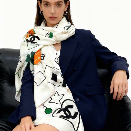 CHANEL 26S SCARF 135 IN CASHMERE AND SILK 309915