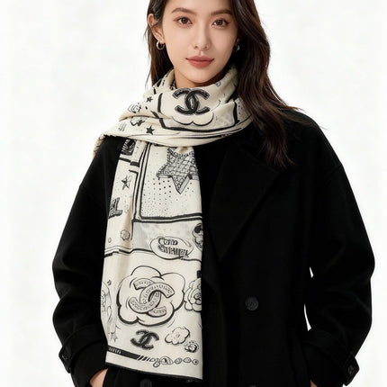 CHANEL 26S SCARF 140 IN SILK 311979