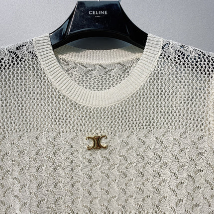 CELINE 26S LOGO SHORT SLEEVE KNITTED TOP 178