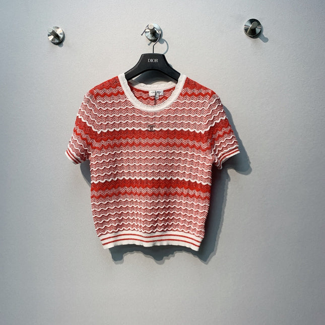 CHANEL 26S SHORT-SLEEVE KNIT TOP STYLE 1108