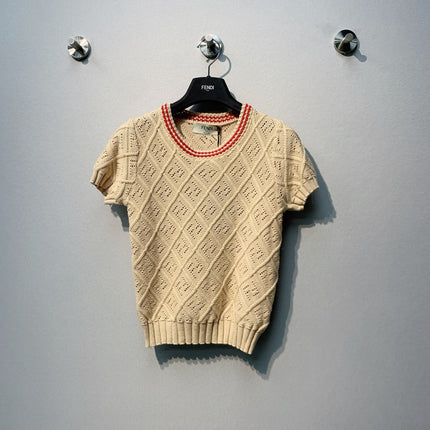 FENDI 26S SHORT SLEEVE KNIT TOP 045