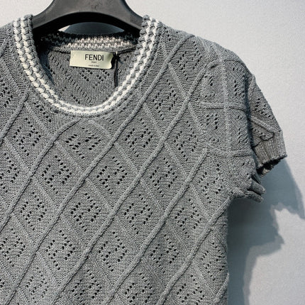 FENDI 26S SHORT SLEEVE KNIT TOP 044