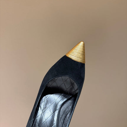 BALMAIN 26S HIGH HEELS 100 MM IN BLACK SUEDE