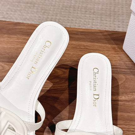 DIOR 26S HEEL SANDALS IN WHITE CALFSKIN STRAPPY