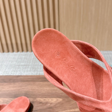 LP 26S THONG SANDALS IN CORAL PINK SUEDE