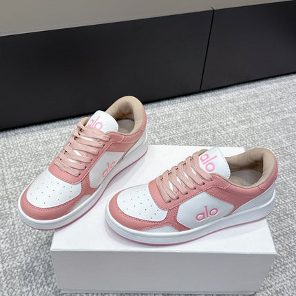 ALO 25S SNEAKER IN PINK AND WHITE LAMBSKIN
