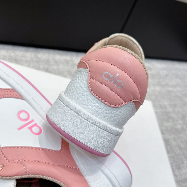 ALO 25S SNEAKER IN PINK AND WHITE LAMBSKIN