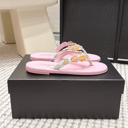 CHANEL 26S FLIP-FLOPS IN LIGHT PINK CALFSKIN