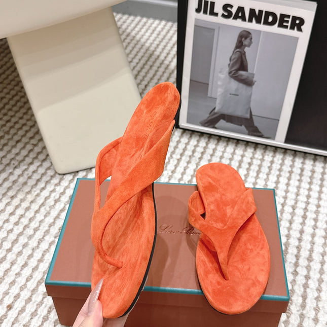 LP 26S THONG SANDALS IN ORANGE SUEDE