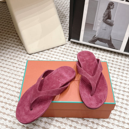 LP 26S THONG SANDALS IN DARK PINK SUEDE