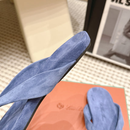LP 26S THONG SANDALS IN PERIWINKLE BLUE SUEDE