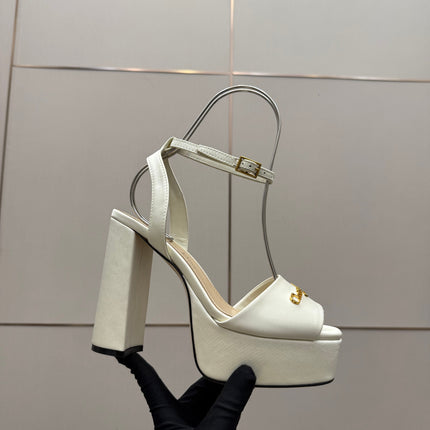 DIOR 26S HIGH HEEL SANDALS 120 MM IN WHITE SATIN