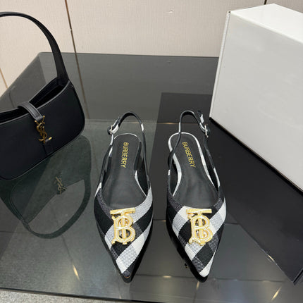 BURBERRY 26S SLINGBACK IN STRIPED COLOR COORDINATION FABRIC STYLE 8